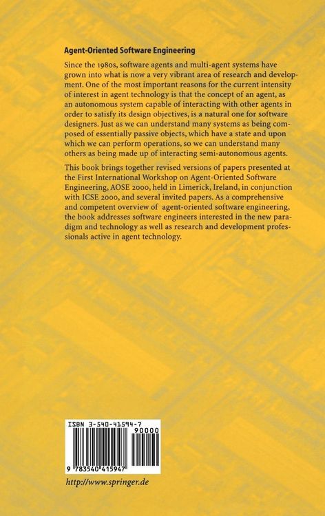 Produktbild: Agent-Oriented Software Engineering