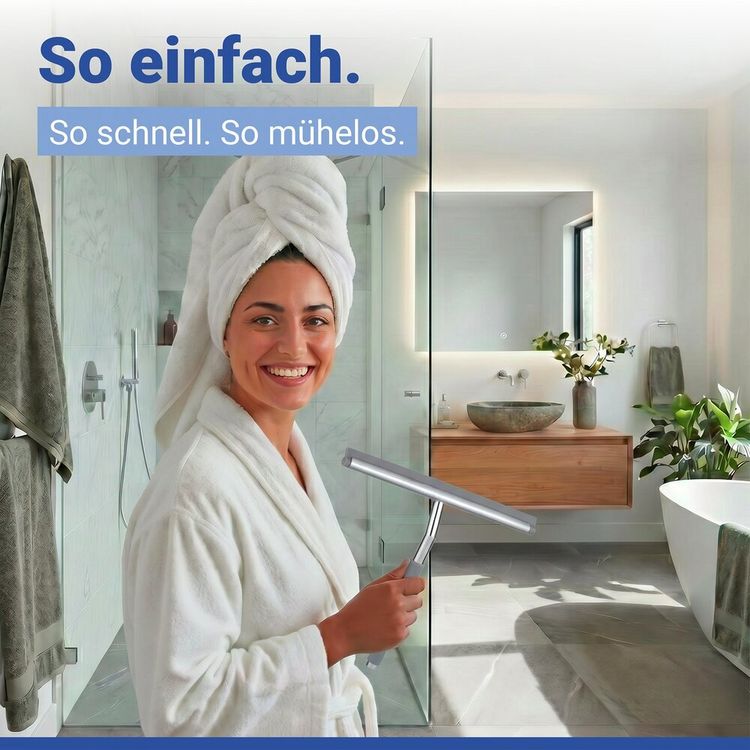 Produktbild: Duschabzieher Mod. Cave, aus rostfreiem Edelstahl & Silikon