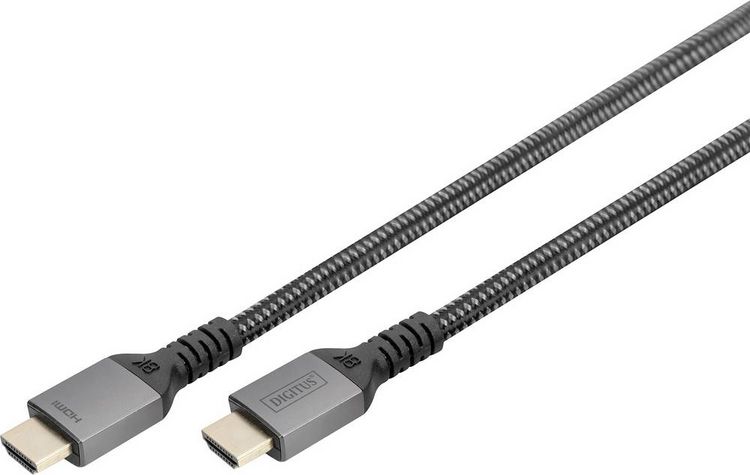 Produktbild: Digitus HDMI Anschlusskabel HDMI-A Stecker 3 m Schwarz DB-330200-030-S 8K UHD, Aluminium-Stecker, Audio Return Channel, doppelt geschirmt, dreifach