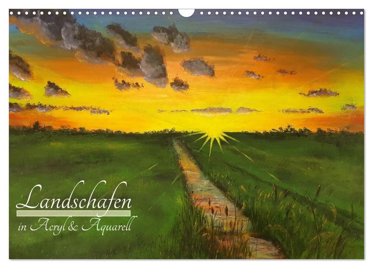 Produktbild: Landschaften in Acryl & Aquarell (Wandkalender 2026 DIN A3 quer), CALVENDO Monatskalender