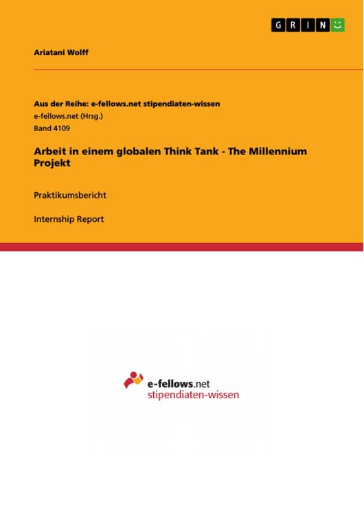 Produktbild: Arbeit in einem globalen Think Tank - The Millennium Projekt