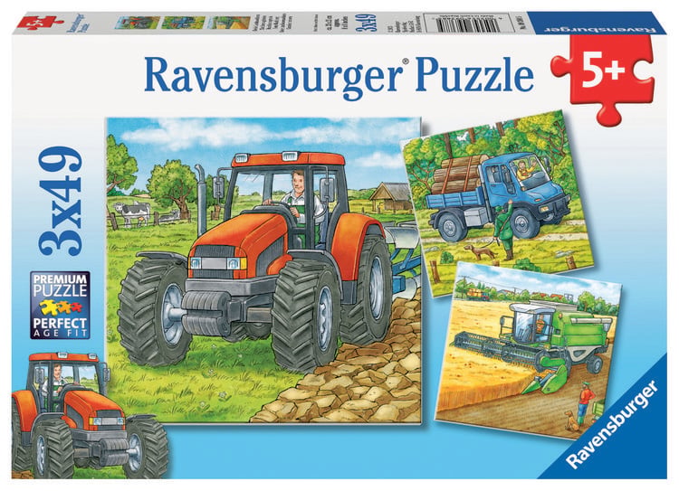Produktbild: Puzzle Ravensburger Gro&szlig;e Landmaschinen 3 X 49 Teile