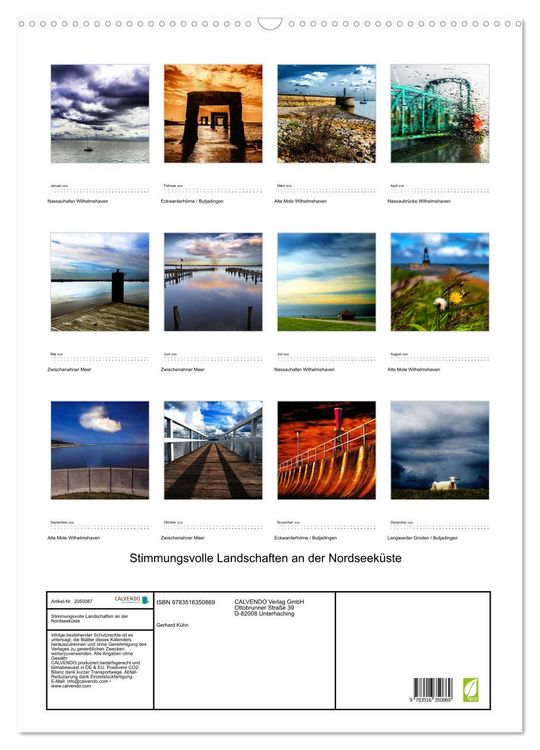 Produktbild: Stimmungsvolle Landschaften an der Nordseek&uuml;ste (Wandkalender 2026 DIN A2 hoch), CALVENDO Monatskalender