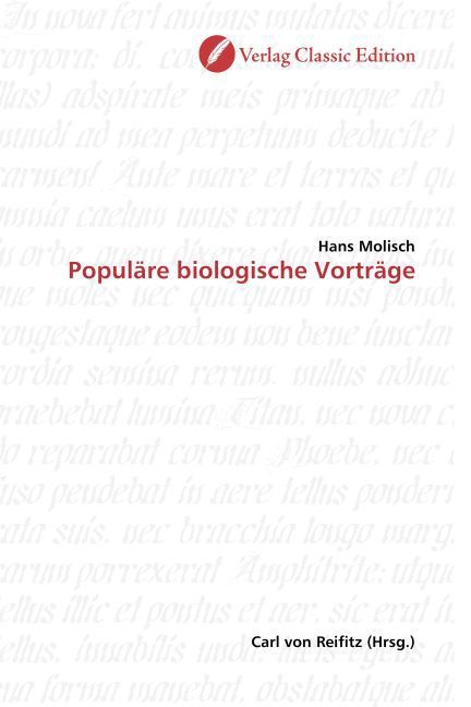 Produktbild: Molisch, H: Popul&auml;re biologische Vortr&auml;ge