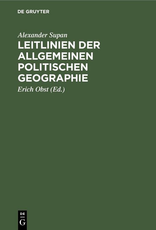 Produktbild: Leitlinien der allgemeinen politischen Geographie