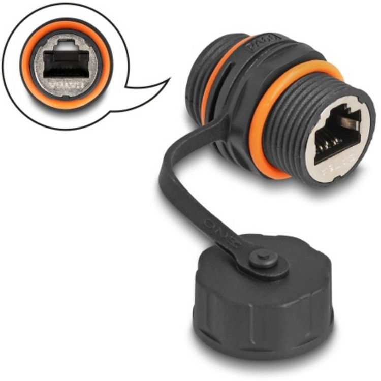 Produktbild: Delock RJ45 Netzwerk Adapter Kabel [1x RJ45-Buchse - 1x RJ45-Buchse] 0 mm Schwarz