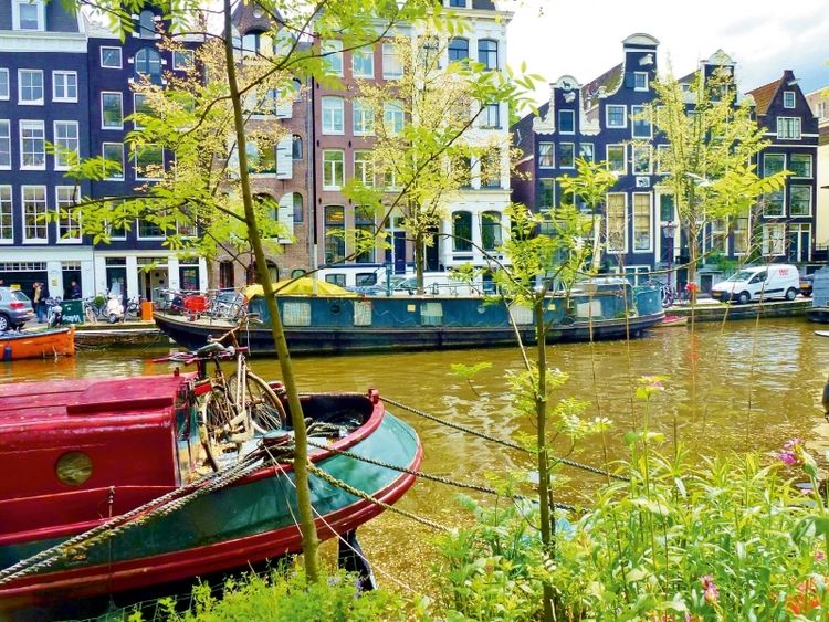 Produktbild: CALVENDO Puzzle Amsterdam - Hausboote an der Prinsengracht | 1000 Teile Lege-Gr&ouml;&szlig;e 64x48cm Foto-Puzzle f&uuml;r gl&uuml;ckliche Stunden