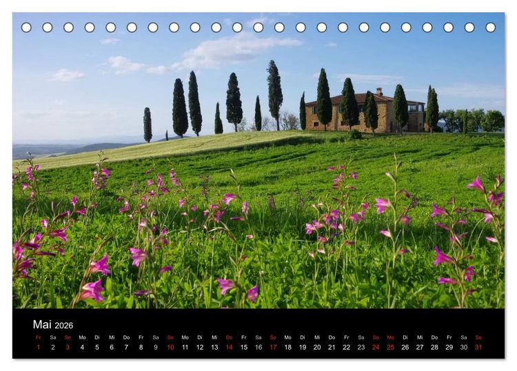 Produktbild: Toskana &ndash; Traumlandschaft in Italien (Tischkalender 2026 DIN A5 quer), CALVENDO Monatskalender