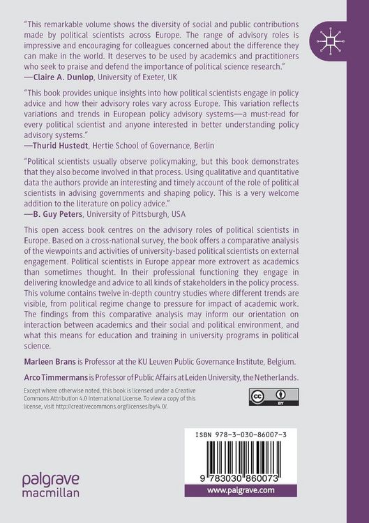 Produktbild: The Advisory Roles of Political Scientists in Europe