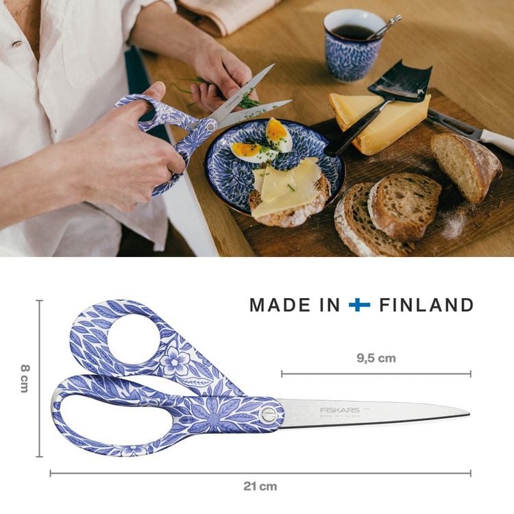 Produktbild: Fiskars Universalschere X R&ouml;rstrand Schere 21 cm Ostindia Floris blau