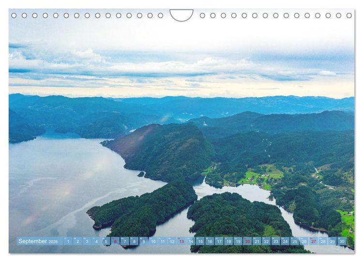 Produktbild: Norwegen aus dem Hubschrauber - Luftaufnahmen und Panorama (Wandkalender 2026 DIN A4 quer), CALVENDO Monatskalender