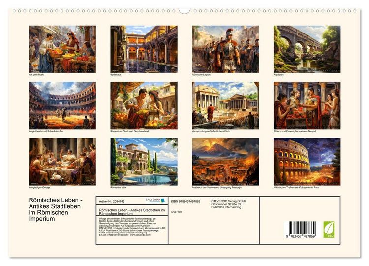 Produktbild: R&ouml;misches Leben - Antikes Stadtleben im R&ouml;mischen Imperium (hochwertiger Premium Wandkalender 2026 DIN A2 quer), Kunstdruck in Hochglanz