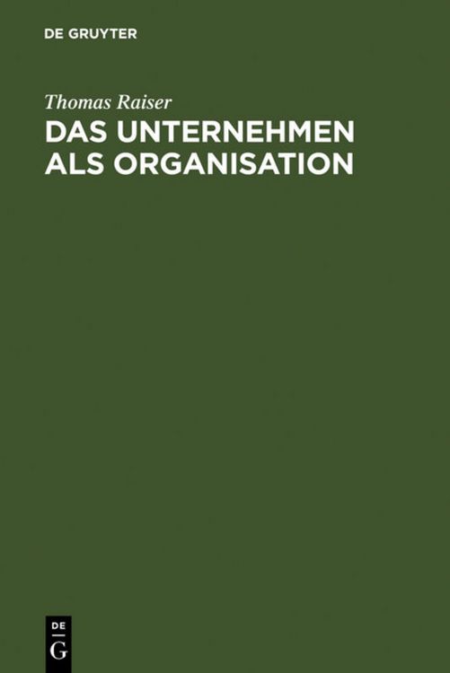Produktbild: Das Unternehmen als Organisation