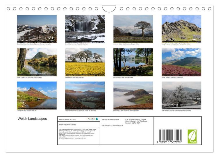 Produktbild: Welsh Landscapes (Wall Calendar 2026 DIN A4 landscape), CALVENDO 12 Month Wall Calendar
