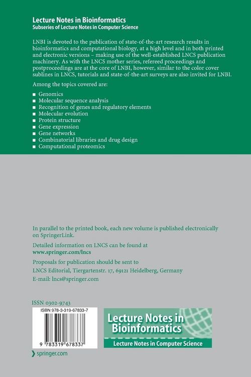 Produktbild: Computational Intelligence Methods for Bioinformatics and Biostatistics