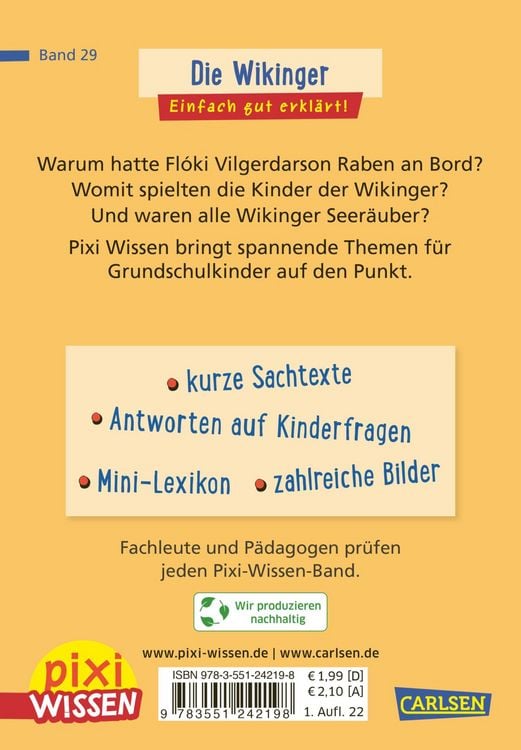 Produktbild: Pixi Wissen 29: Die Wikinger