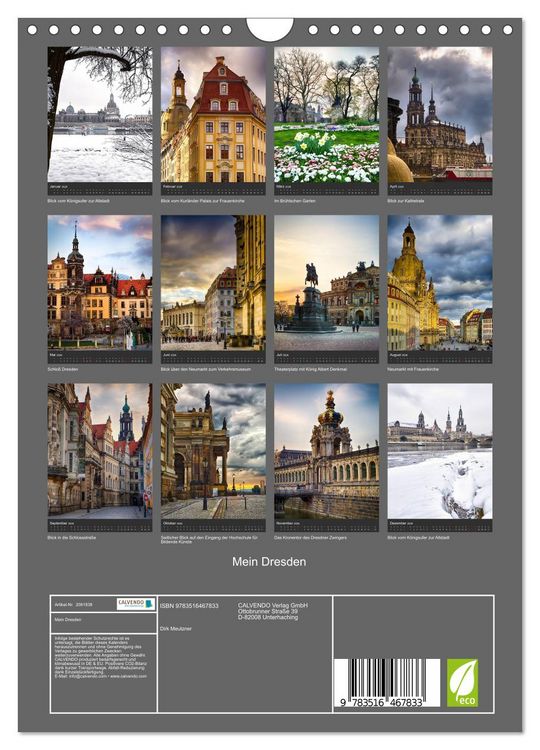 Produktbild: Mein Dresden (Wandkalender 2026 DIN A4 hoch), CALVENDO Monatskalender