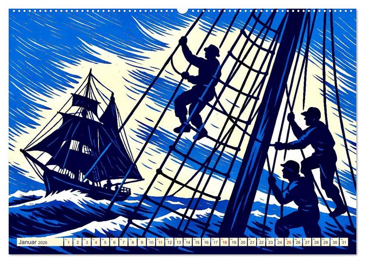 Produktbild: Das Meer in der Weltliteratur (hochwertiger Premium Wandkalender 2026 DIN A2 quer), Kunstdruck in Hochglanz