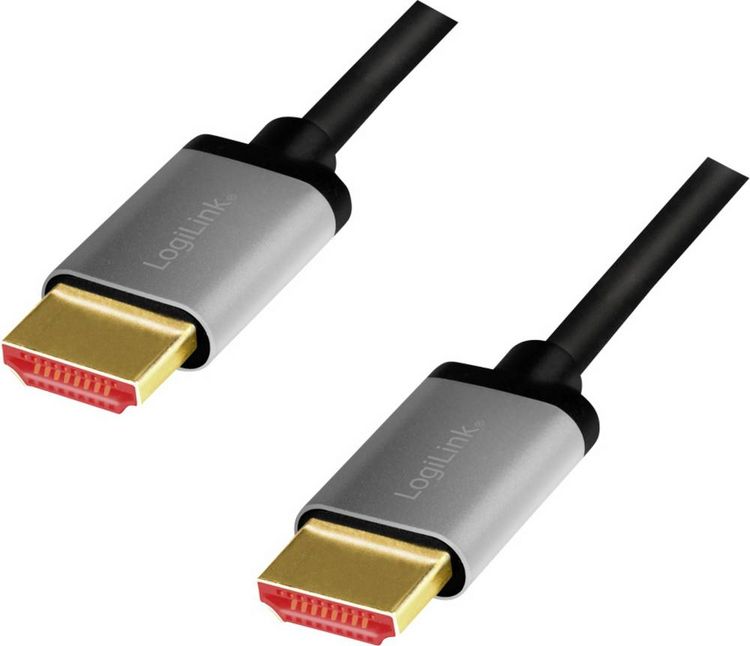 Produktbild: LogiLink HDMI AV Anschlusskabel [1x HDMI-Stecker - 1x HDMI-Stecker] 1m Schwarz-Grau