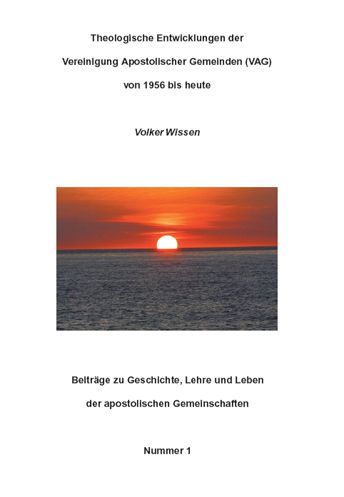 Produktbild: Theologische Entwicklungen der Vereinigung Apostolischer Gemeinden (VAG) von 1956 bis heute