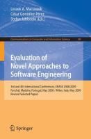 Produktbild: Evaluation of Novel Approaches to Software Engineering