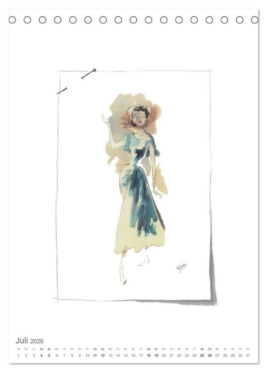 Produktbild: FIGURINEN 2026 - Fashion von 1949 - Originale von Elina Ruffinengo (Tischkalender 2026 DIN A5 hoch), CALVENDO Monatskalender