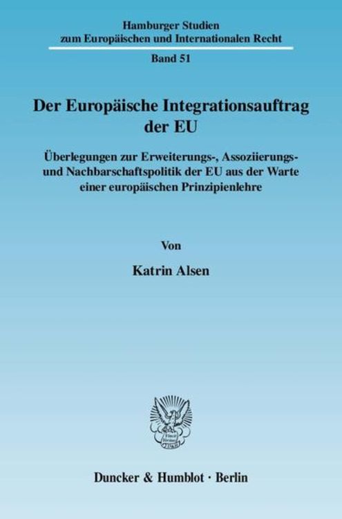 Produktbild: Der Europ&auml;ische Integrationsauftrag der EU.