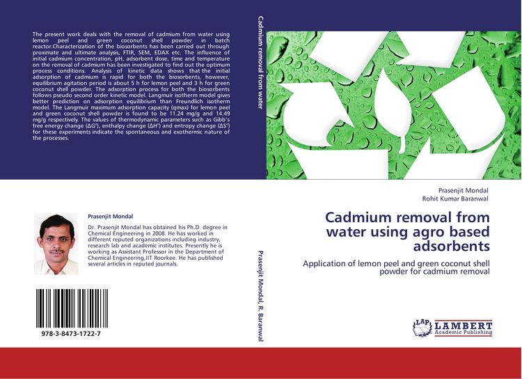 Produktbild: Cadmium removal from water using agro based adsorbents
