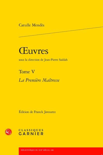 Produktbild: Oeuvres T.5 : La Premiere Maitresse