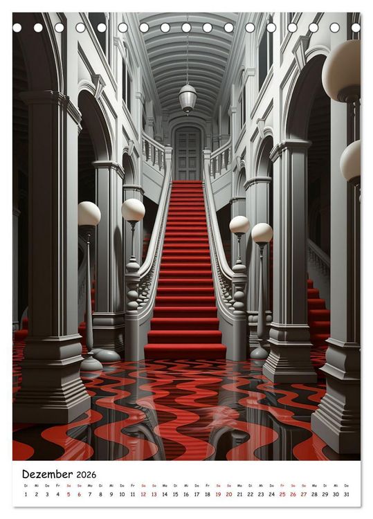 Produktbild: Abstrakte Illusionen (Tischkalender 2026 DIN A5 hoch), CALVENDO Monatskalender
