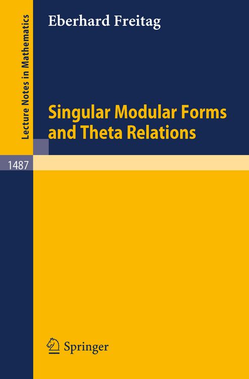 Produktbild: Singular Modular Forms and Theta Relations