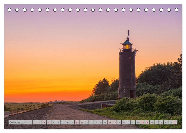 Produktbild: Leuchtt&uuml;rme - W&auml;chter der K&uuml;sten (Tischkalender 2026 DIN A5 quer), CALVENDO Monatskalender