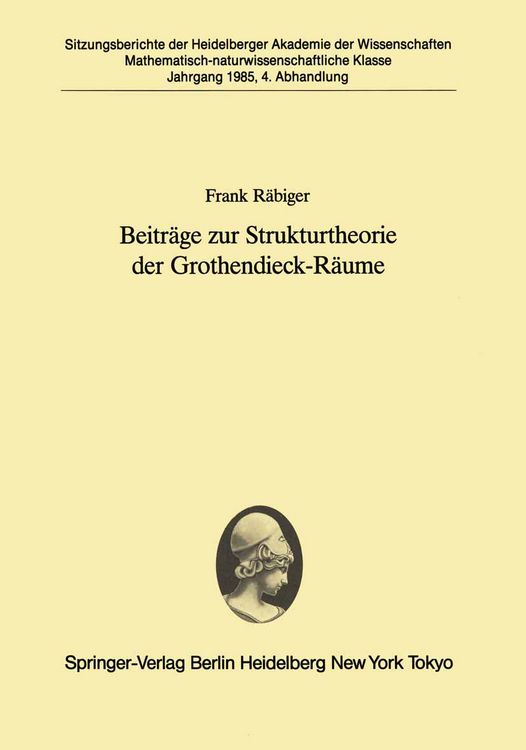 Produktbild: Beitr&auml;ge zur Strukturtheorie der Grothendieck-R&auml;ume