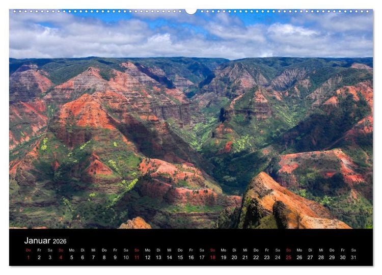 Produktbild: The Unknown HAWAII (Wandkalender 2026 DIN A2 quer), CALVENDO Monatskalender