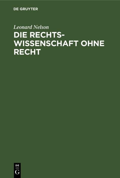 Produktbild: Die Rechtswissenschaft ohne Recht