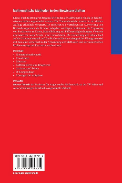 Produktbild: Mathematische Methoden in den Biowissenschaften