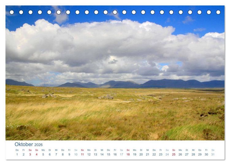 Produktbild: Irland 2026. Impressionen zwischen gr&uuml;nen H&uuml;geln und blauen K&uuml;sten (Tischkalender 2026 DIN A5 quer), CALVENDO Monatskalender
