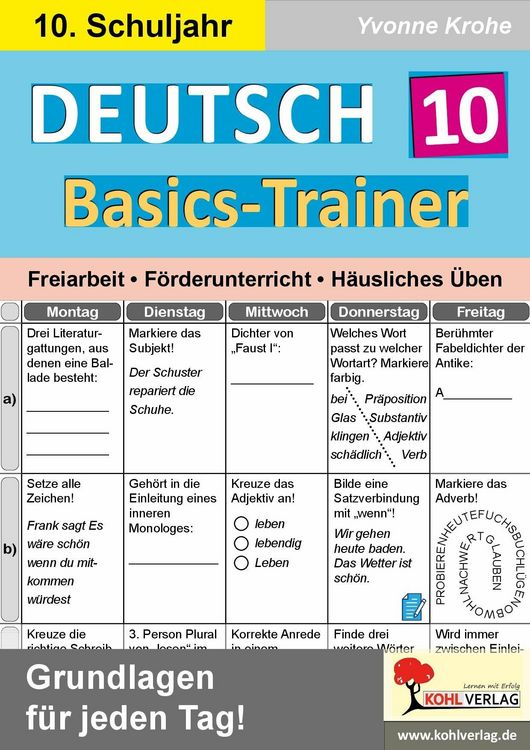 Produktbild: Deutsch-Basics-Trainer / Klasse 10
