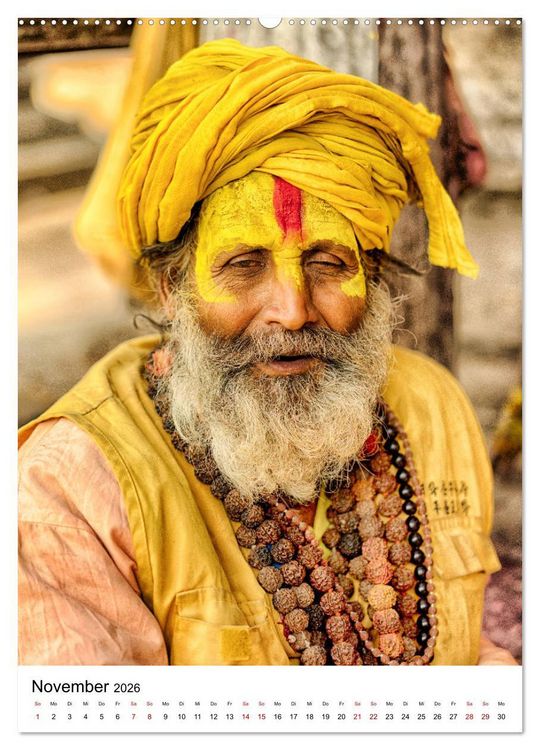 Produktbild: Sadhus - Die heiligen M&auml;nner von Nepal (hochwertiger Premium Wandkalender 2026 DIN A2 hoch), Kunstdruck in Hochglanz