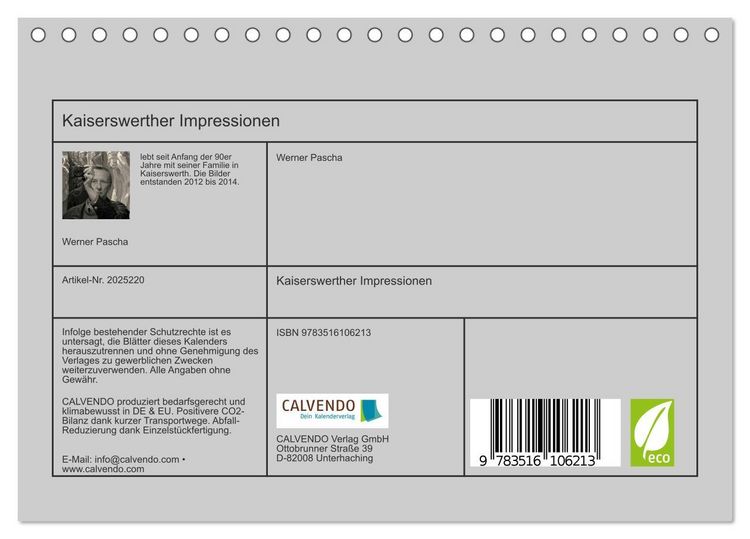 Produktbild: Kaiserswerther Impressionen (Tischkalender 2026 DIN A5 quer), CALVENDO Monatskalender