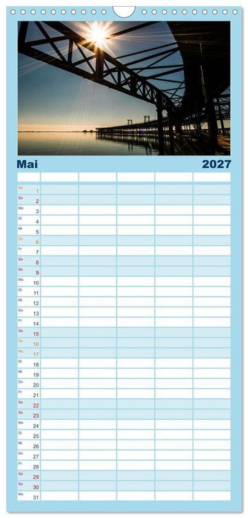 Produktbild: Familienplaner 2027 - Pen&iacute;nsula Ib&eacute;rica mit 5 Spalten (Wandkalender, 21 x 45 cm) CALVENDO