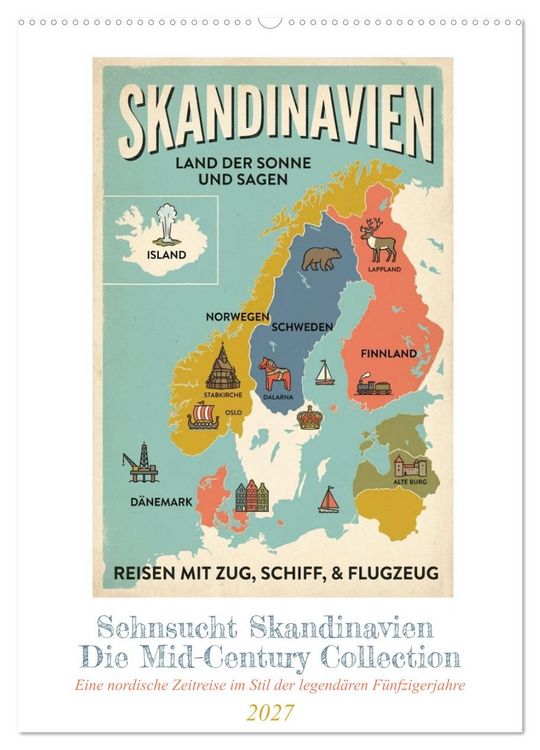 Produktbild: Sehnsucht Skandinavien &ndash; Die Mid-Century Collection (Wandkalender 2027 DIN A2 hoch), CALVENDO Monatskalender