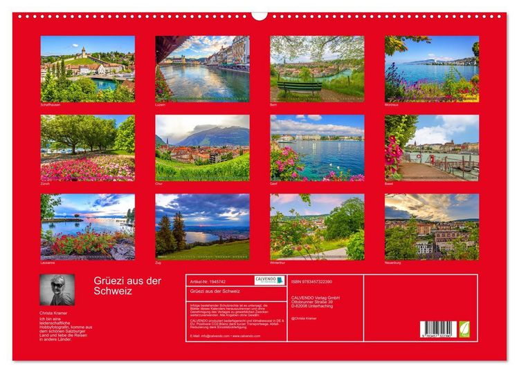 Produktbild: Gr&uuml;ezi aus der Schweiz (Wandkalender 2026 DIN A2 quer), CALVENDO Monatskalender