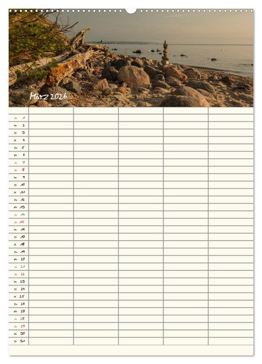 Produktbild: R&uuml;gen - Urlaubsparadies an der Ostsee - Familienplaner (Wandkalender 2026 DIN A2 hoch), CALVENDO Monatskalender
