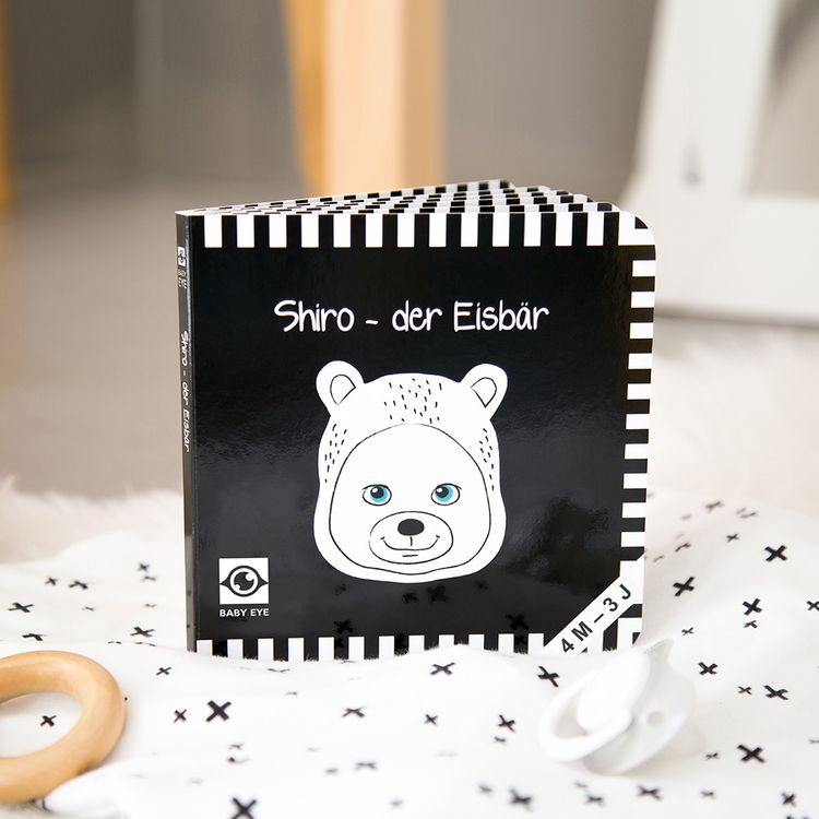 Produktbild: Shiro &ndash; der Eisb&auml;r: Kontrastbuch f&uuml;r Babys &middot; kontrastreiche Bilder angepasst an Babyaugen &middot; Schwarz Wei&szlig; Buch f&uuml;r Neugeborene &middot; Mein erstes Bilderbuch &middot; Montessori Buch