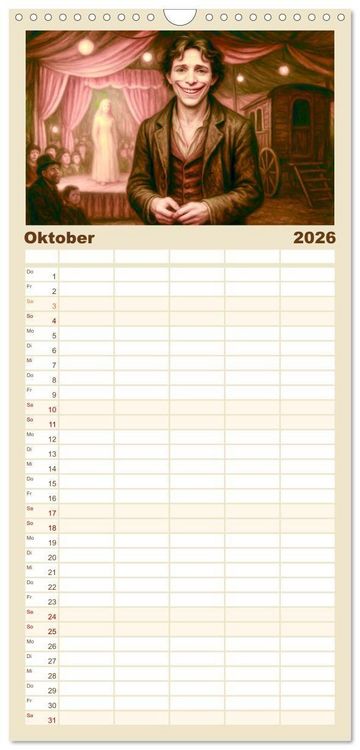 Produktbild: Familienplaner 2026 - Victor Hugo mit 5 Spalten (Wandkalender, 21 x 45 cm) CALVENDO