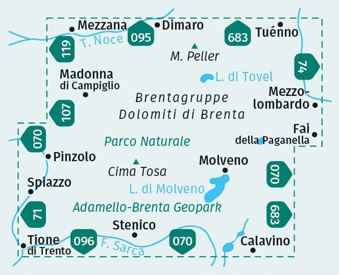 Produktbild: KOMPASS Wanderkarte 073 Brentagruppe / Dolomiti di Brenta 1:25.000