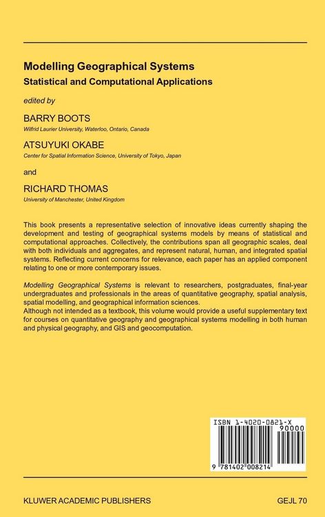 Produktbild: Modelling Geographical Systems