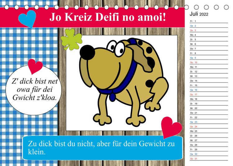 Produktbild: Des is f&uuml;a de Katz! Bairische Schpr&uuml;ch' und Redensart (Tischkalender 2022 DIN A5 quer)