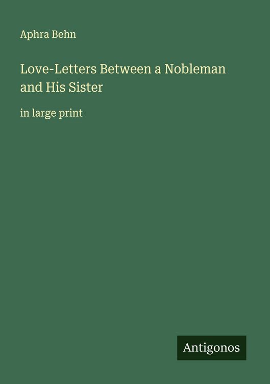 Produktbild: Love-Letters Between a Nobleman and His Sister